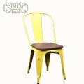 wholesale cheap Alibaba furniture industrial black metal dining chair antique bar chair with wood on the top